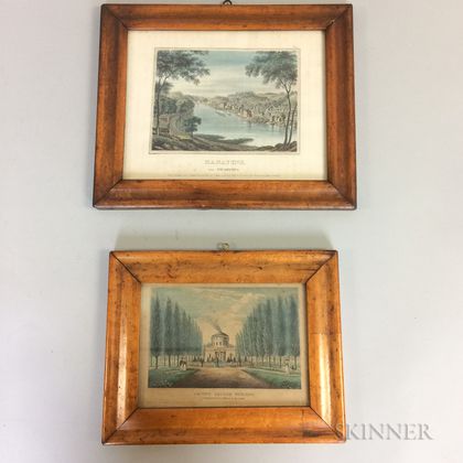 Two Framed Hand-colored Prints of Philadelphia