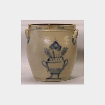 Rare Cobalt Decorated Salt Glazed Stoneware Jar