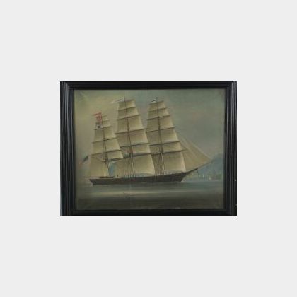 Chinese Export School, Mid-19th Century Portrait of the Clipper Ship The J. Peabody 
