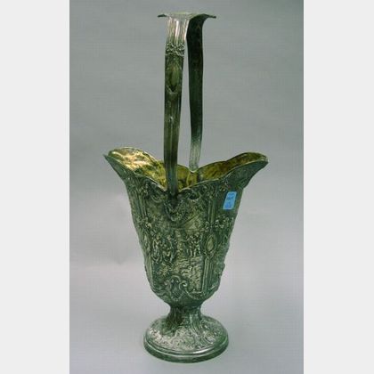 Large Dutch-style Silver Plated Flower Basket