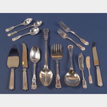 Frank W. Smith Sterling "Fiddle Shell" Pattern Partial Flatware Service