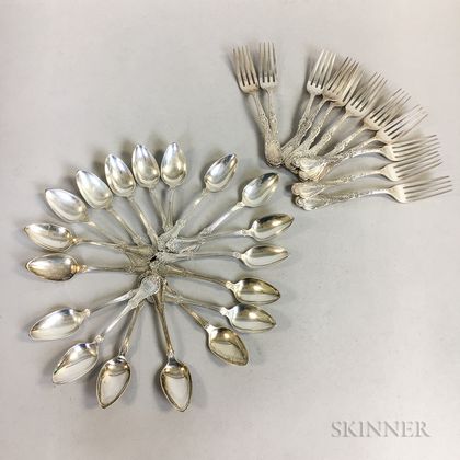 Group of Sterling Silver Dinner Forks and Fruit Spoons