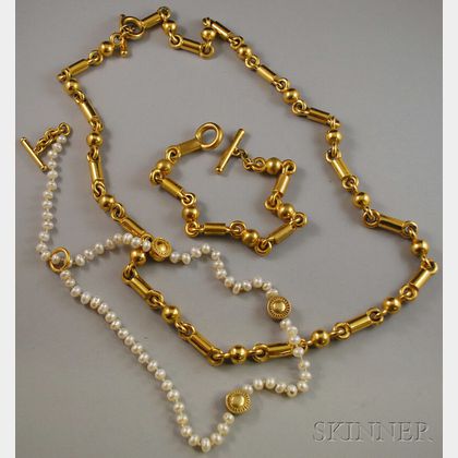Three Steven Vaubel Gold Vermeil Jewelry Items
