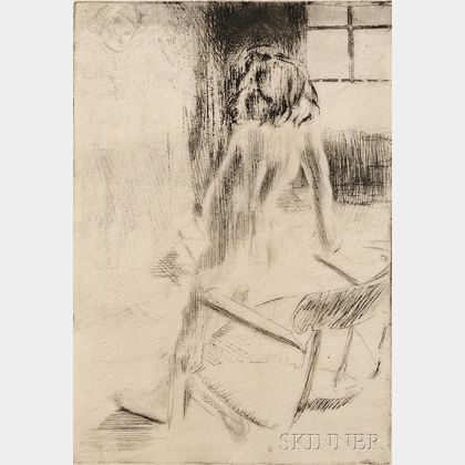 Jacques Villon (French, 1875-1963) Minne appuyée au fauteuil