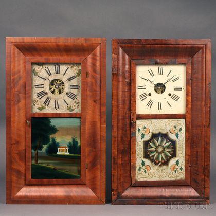 Two Thirty-hour Mahogany Ogee Clocks