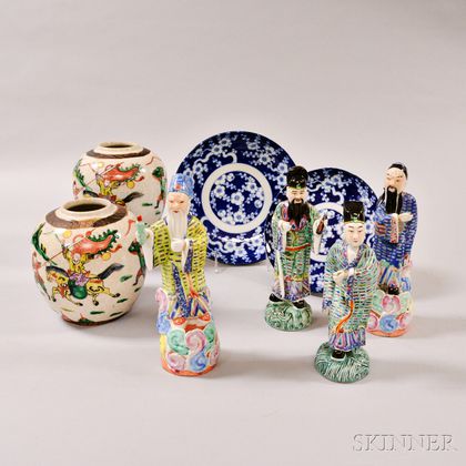 Eight Asian Decorative Ceramic Items