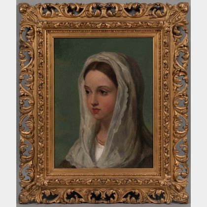 Italian School, 19th Century Young Woman with a White Scarf