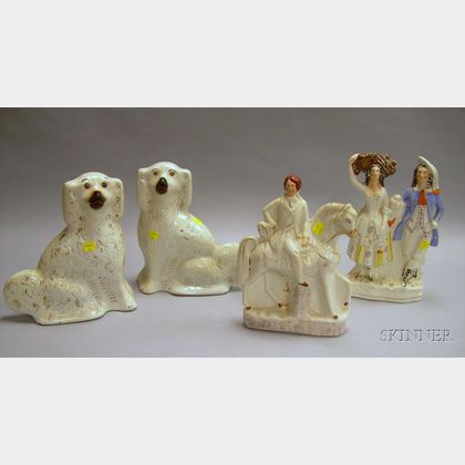 Four Staffordshire Figures and Figural Groups