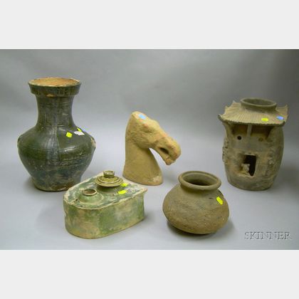 Five Pieces of Mostly Han-style Ceramic Items