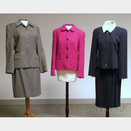 Two Women's Designer Suits and a Jacket, Louis Feraud and Armani