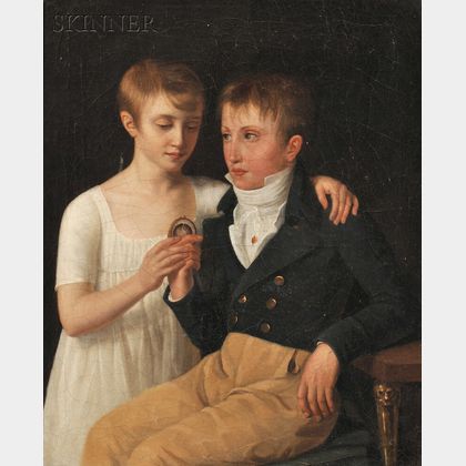 French School, 19th Century Portrait of Henry and Adrienne de Chavagnac