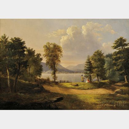 Attributed to Victor de Grailly (French, 1804-1889) Afternoon Along the Hudson