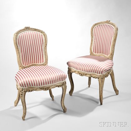 Pair of Painted Louis XV Side Chairs