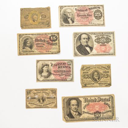 Eight Pieces of Fractional Currency