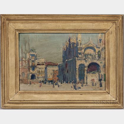 Ernest David Roth (American, 1879-1964) Square in Venice