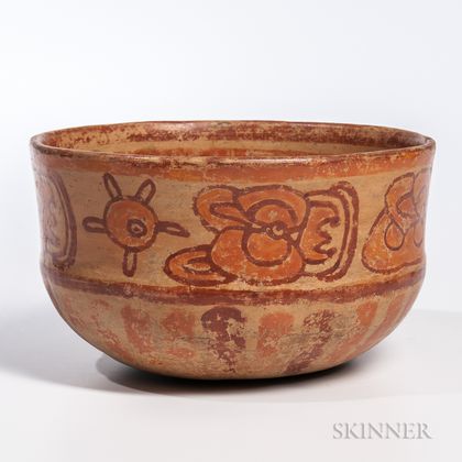 Mayan Polychrome Pottery Bowl