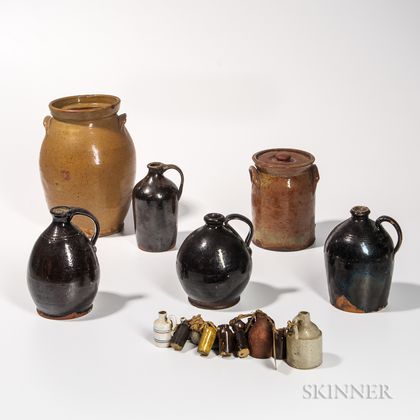 Seven Glazed Pottery Items