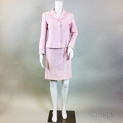 Chanel Boutique Light Pink Wool Suit