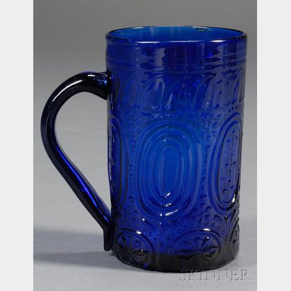 Cobalt Blown Molded Glass Mug