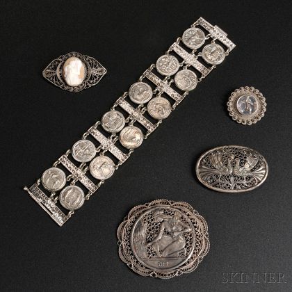 Group of Silver and Silver Filigree Jewelry