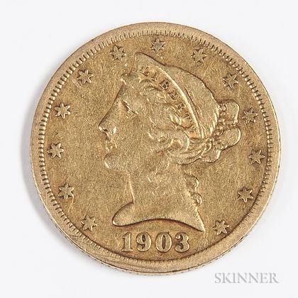 1903-S $5 Liberty Head Gold Coin