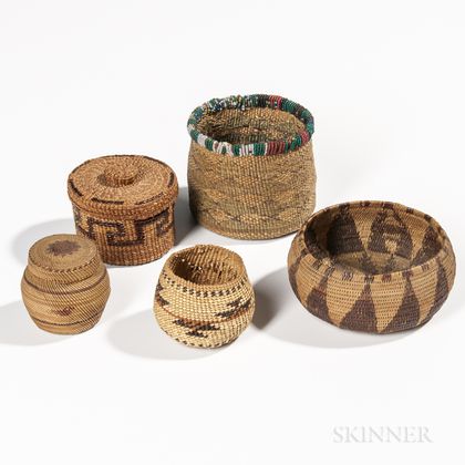 Five Indian Baskets