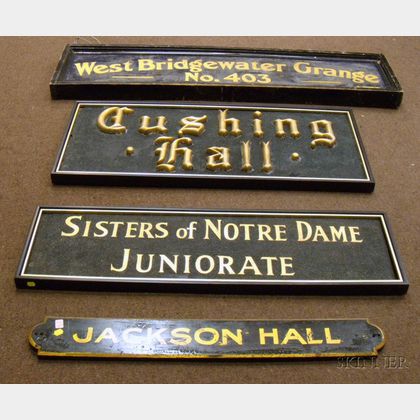 Four Painted Wooden and Masonite Signs