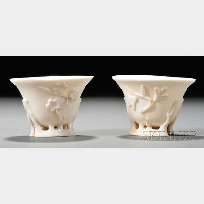Pair of White Porcelain Cups