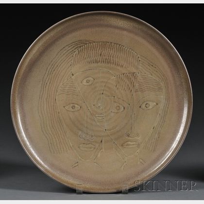 Edwin and Mary Scheier Pottery Charger