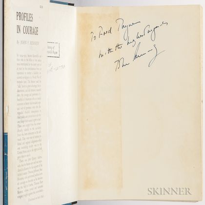 Kennedy, John Fitzgerald (1917-1963) Profiles in Courage , Signed Presentation Copy to Maine Senator Frederick G. Payne (1904-1978)