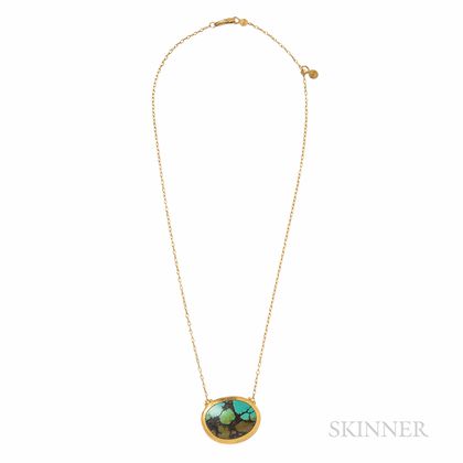 High-karat Gold and Turquoise Necklace, Gurhan