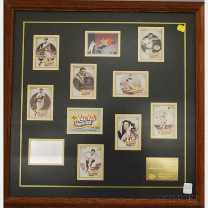 Framed Ted Williams Autographed Set of Eleven Upper Deck, "Baseball Heroes," Ted Williams Cards
