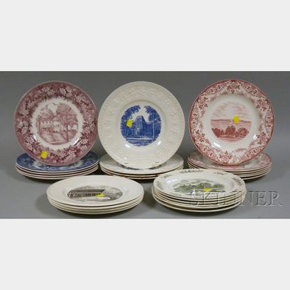 Twenty-five Assorted Wedgwood University and College Ceramic Plates