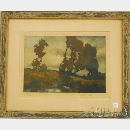 George Eyster Senseney (American, 1874-1943) Trees at Dusk.