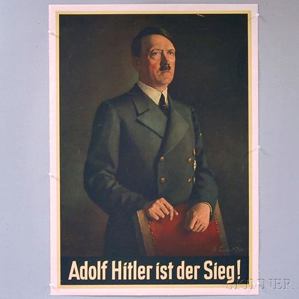 Rudolf Gerhatd Zill German WWII Adolf Hitler ist der Sieg! Lithograph Poster