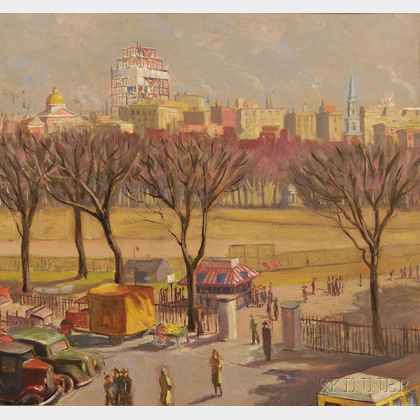Harold W. Cheney (American, 1889-1946) View of the Boston Common