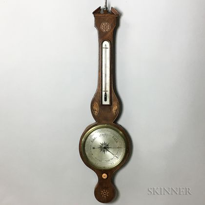 Regency-style Inlaid Mahogany Wheel Barometer