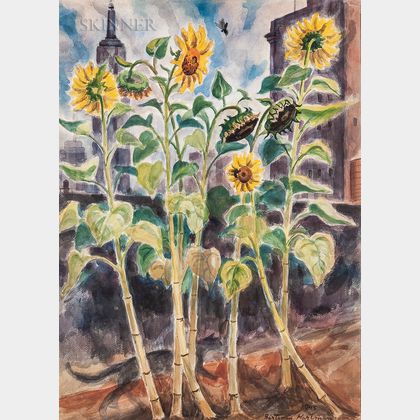 Bertram Hartman (American, 1882-1960) Sunflowers