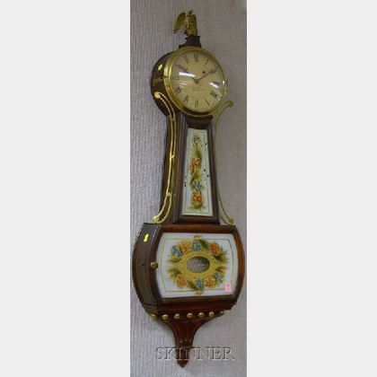 Rosewood-grained Patent Timepiece or "Banjo" Clock