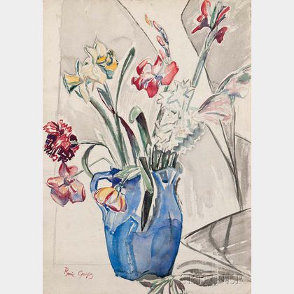 Boris Izrailovich Anisfeld (Russian, 1879-1973) Flowers in a Blue Vase