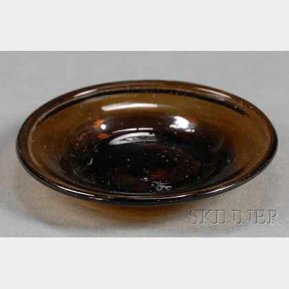 Early Amber Blown Glass Salt