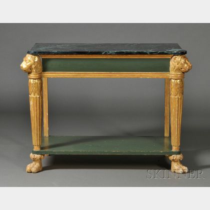 Regency Giltwood Marble-top Console Table