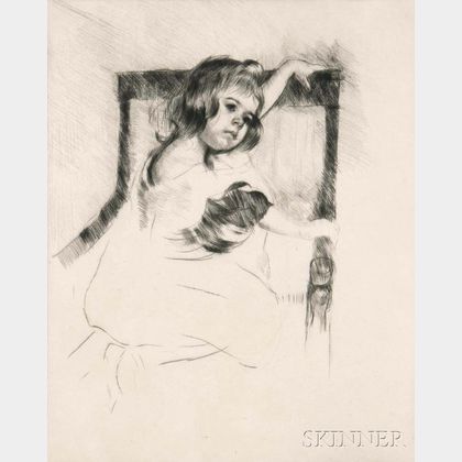 Mary Cassatt (American, 1844-1926) Kneeling in an Armchair