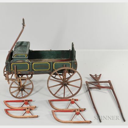 Small Paint-decorated "PEERLESS" Wagon