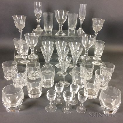 Thirty-seven Colorless Glass Tableware Items