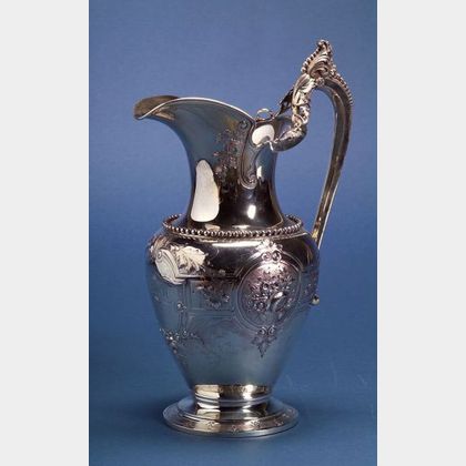 American Silver Repousse Ewer