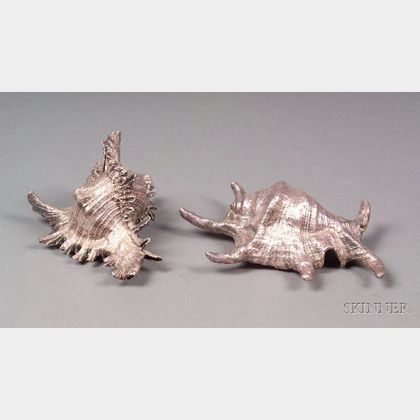 Two Buccellati Silver-clad Seashells