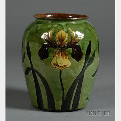 Arts & Crafts Style Decorated Vase