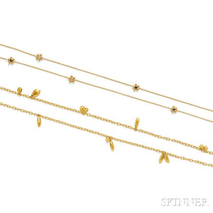 Two 18kt Gold Necklaces, Janet Mavec