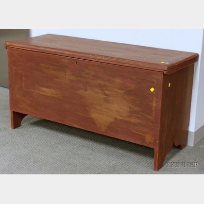 Red-painted Pine Six-Board Blanket Box